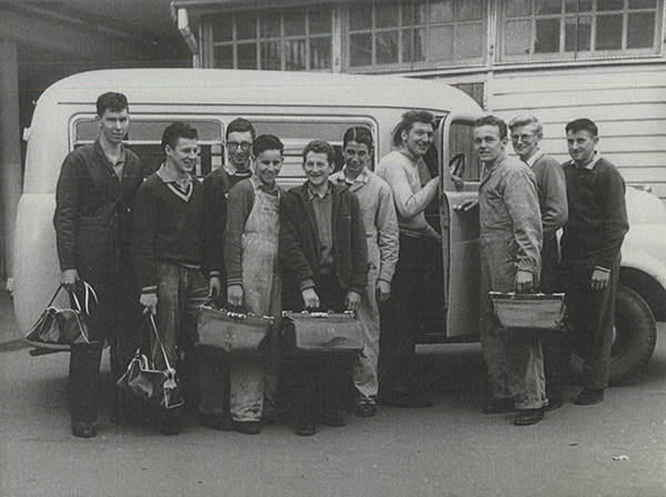 Camperdown District Apprentices, Warrnambool Technical School, 1962-1963. Photographer Unknown. Corangamite Regional Library Corporation, cr593/peo